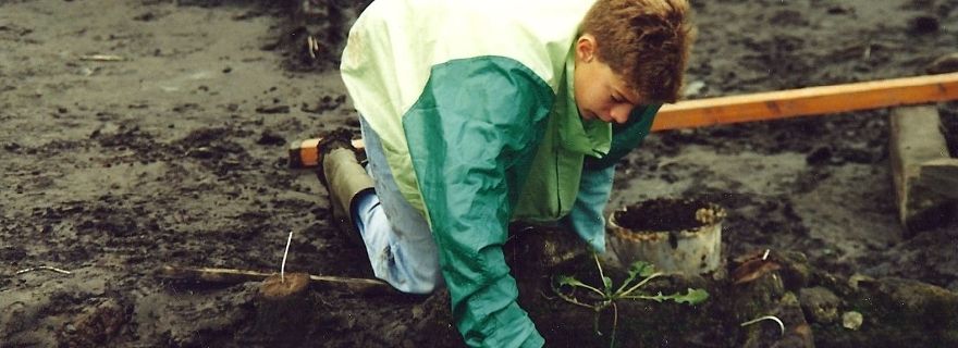 Schiedam opgraving met 12 jarige Jasper de Bruin in 1989